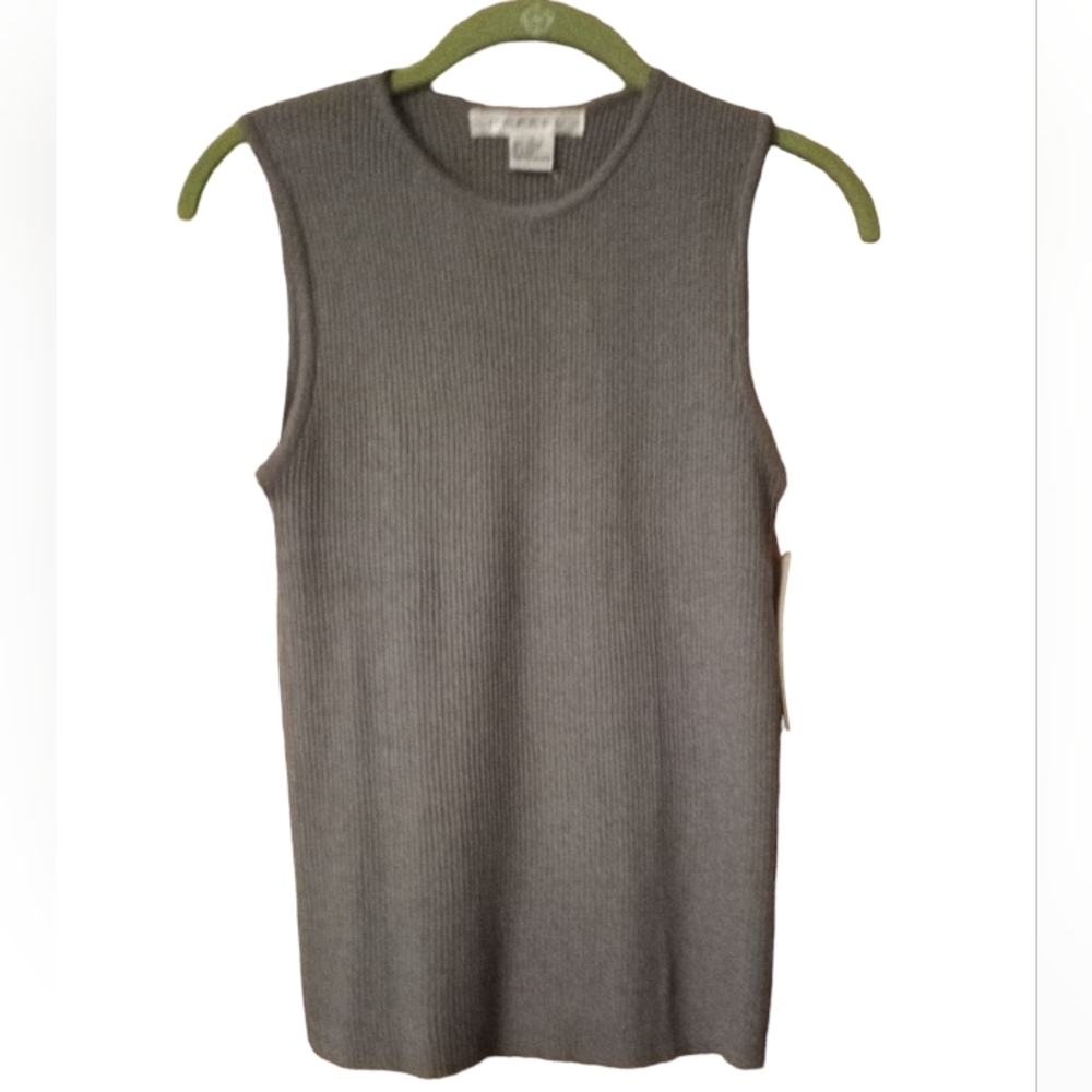 Vintage 90's Y2K RAFAEL Tank Top Ribbed Stretch Pullover Large Gray